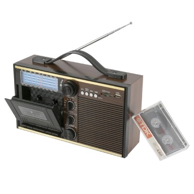 Radio portabil retro, cu casete, MP3-BT, 11 benzi - RRT 11B